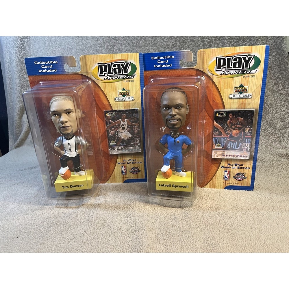 UD Latrell Sprewell & Tim Duncan Collectible Bobblehead All Star Warm Up Edition